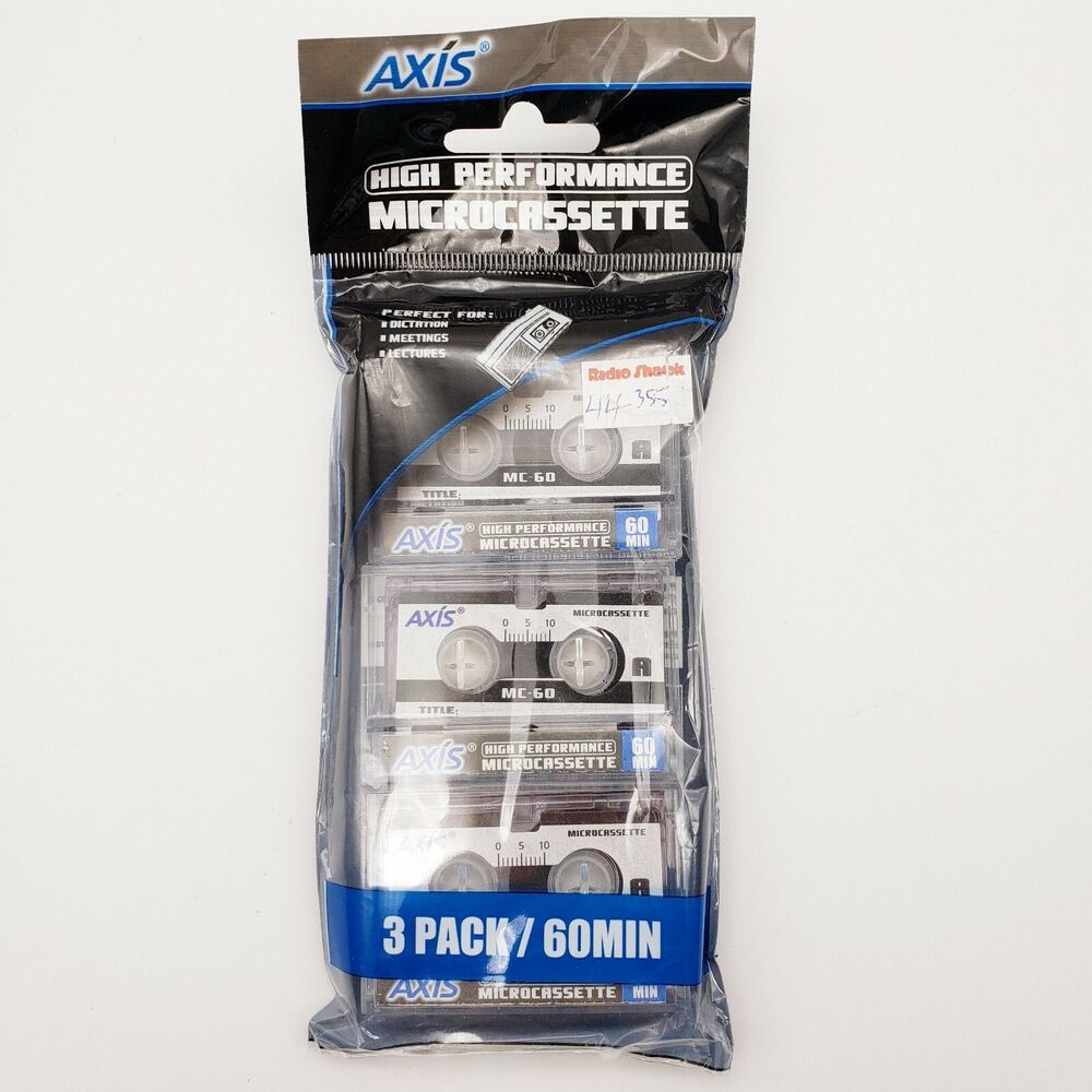 Axis Microcassette 3pk 60minutes High Performance Blank Cassette NOS